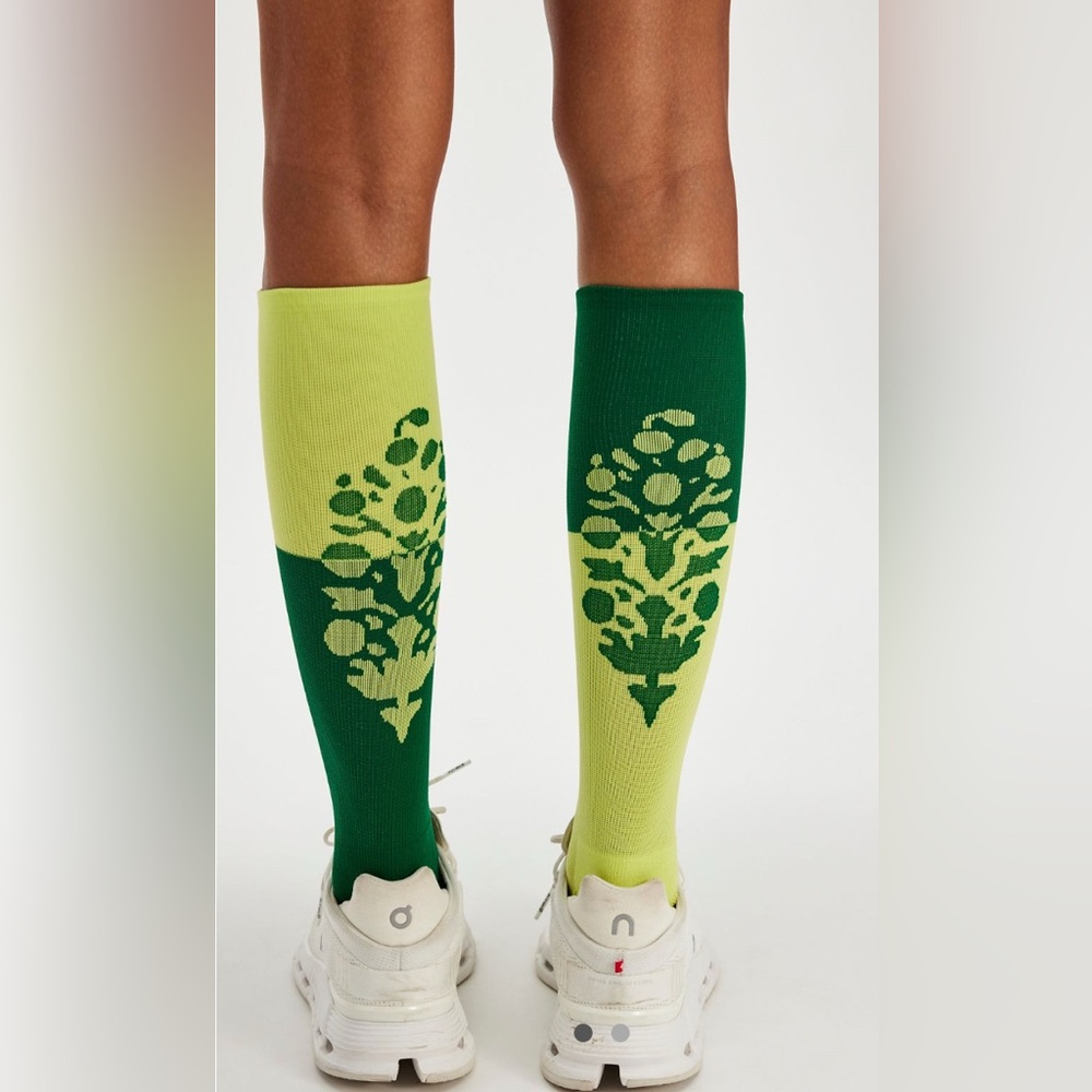 Free People Green Logo Knee-High Socks